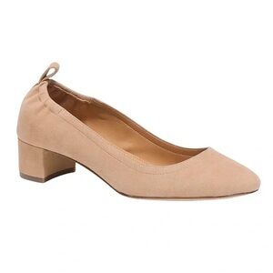 J.Crew Anya Beige Round Toe Slip-on Block Heels Size 10
